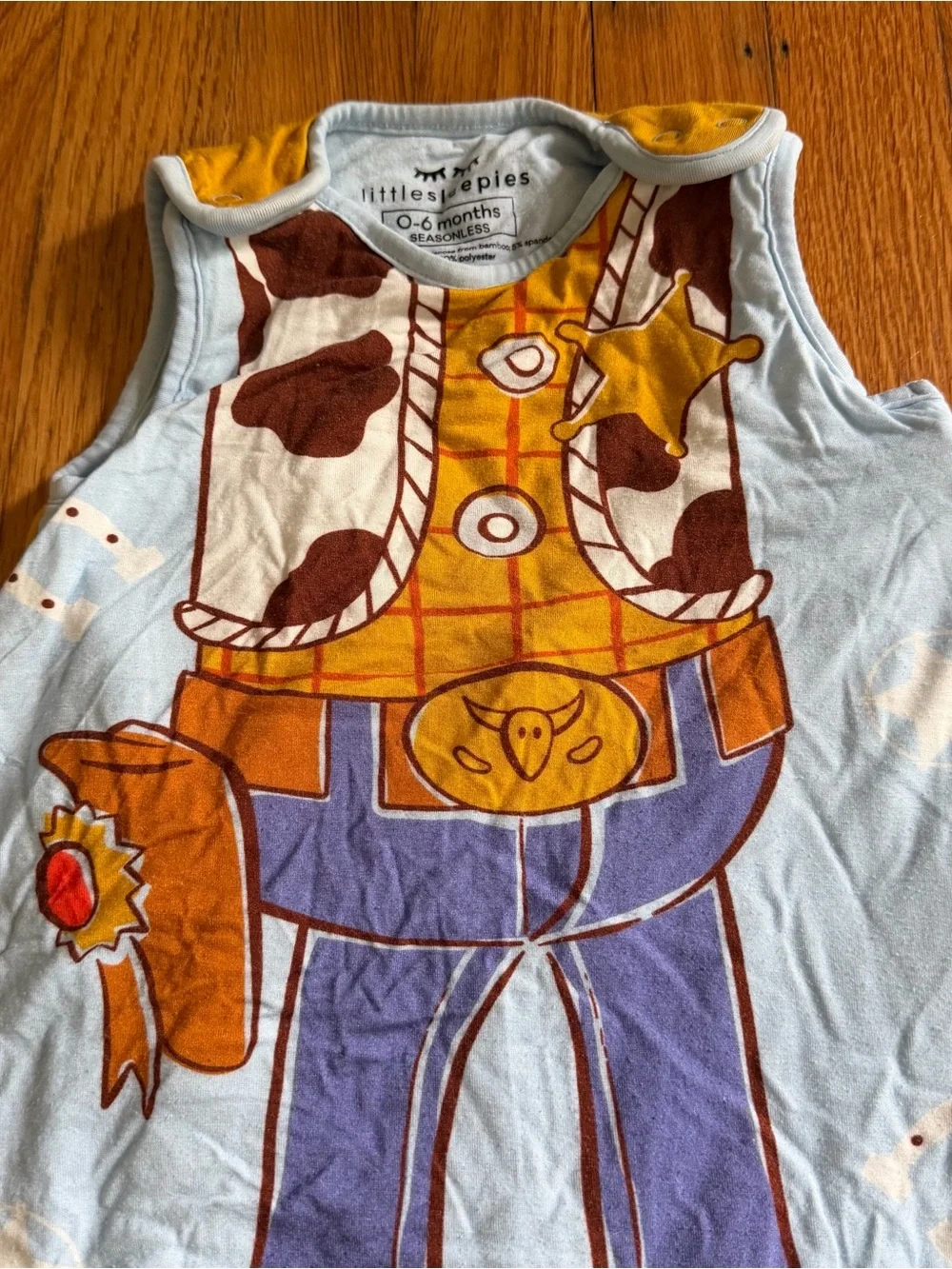 Little Sleepies Toy Story Cowboy Sleep Sack - Light Blue Woody Design - Picture 2 of 6